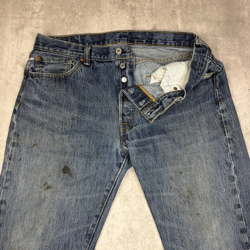 Levis 501 XX Jeans Mens 38x34 Blue Straight Leg Button Fly Denim Pants Cowboy